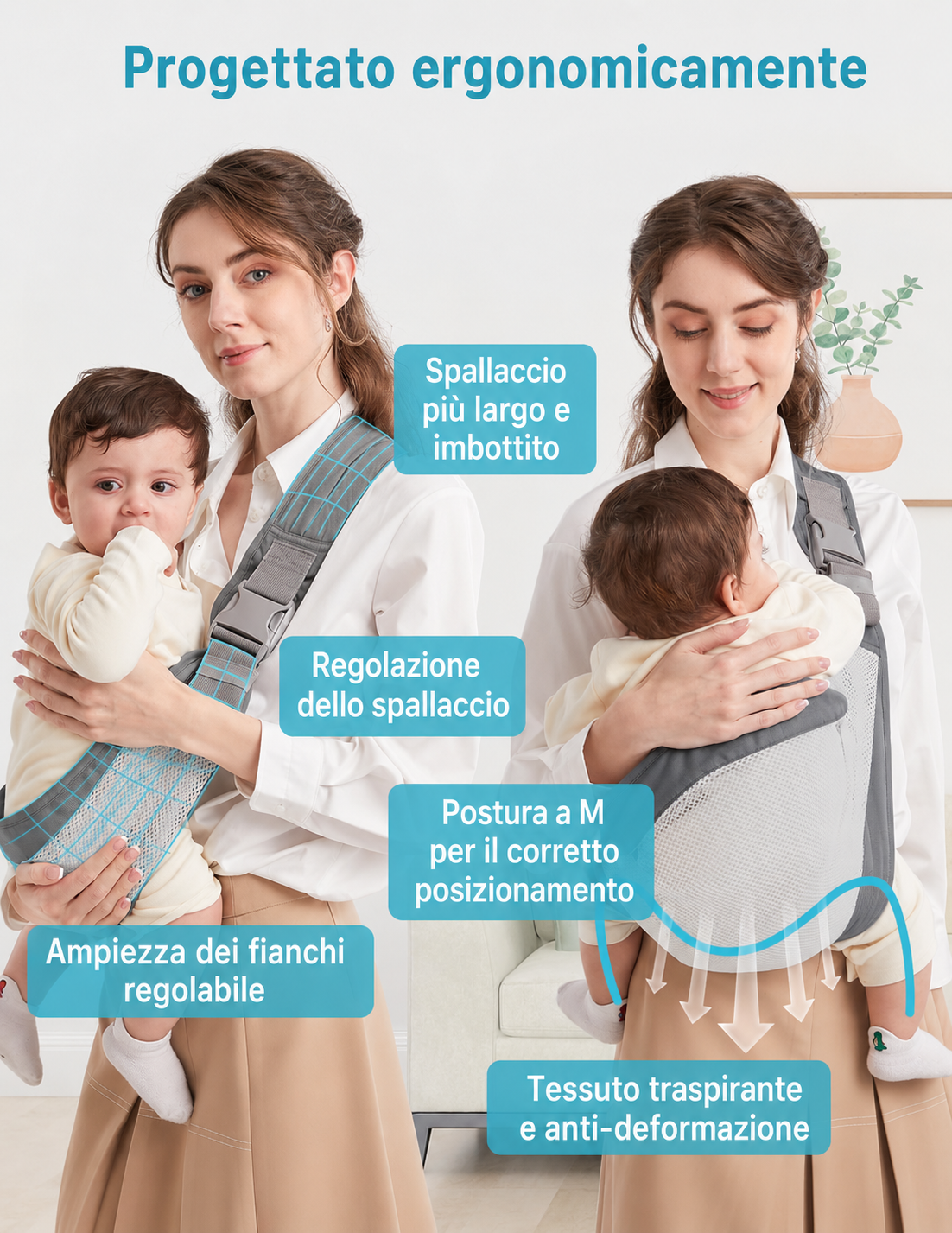 Marsupio Bebè Mani Libere 4 Stagioni